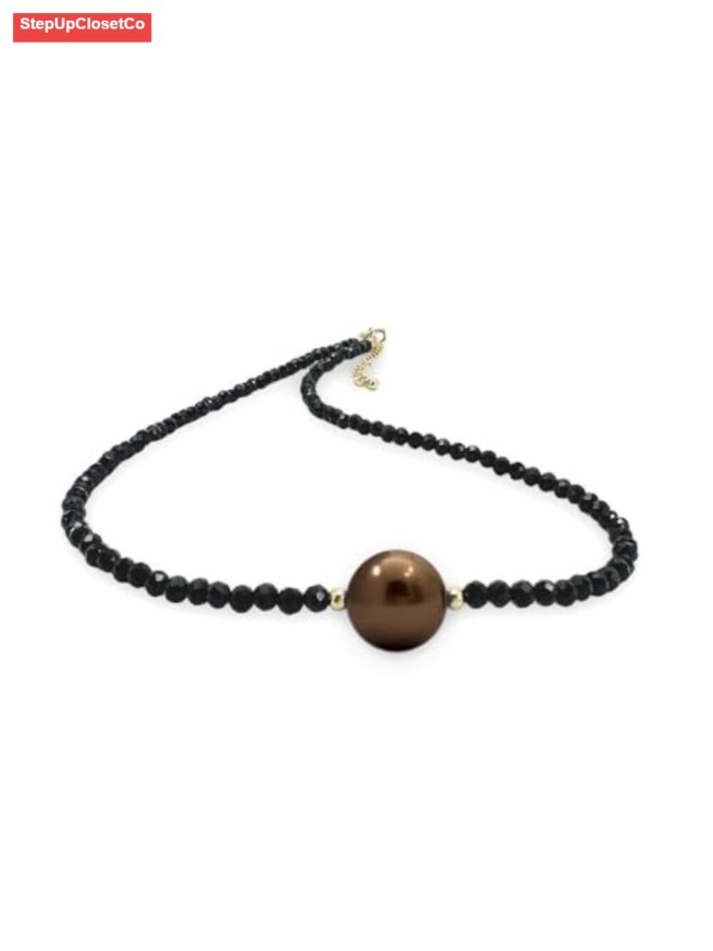 Gold Plated Gemstone Crystal Beaded Choker Necklace with Shell Pearl, Boho